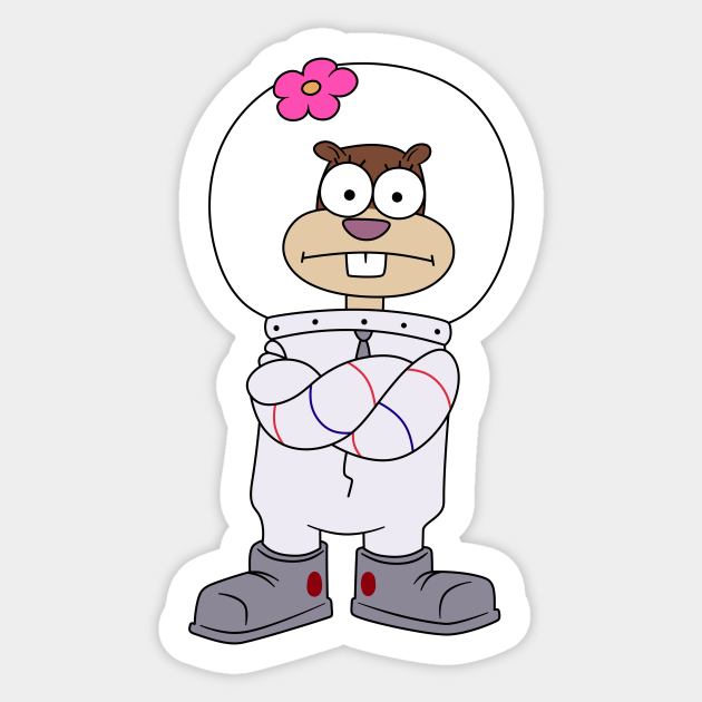 Squirrel Sandy Cheeks from Spongebob stands with his hands folded. meme